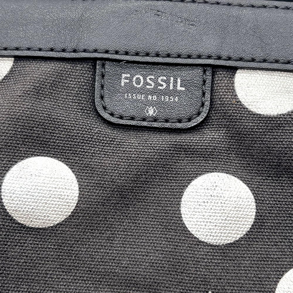Fossil Black Crossbody Bag with White Polka Dots - Picture 2 of 4